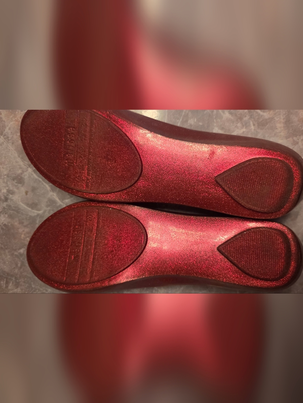 Vivienne Westwood Red Glitter Ballet Flats - Picture 6 of 6